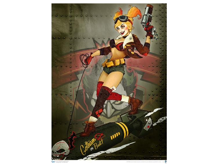 DC Bombshells Art Print - Harley Quinn Gotham Or Bust Gallery Image 1