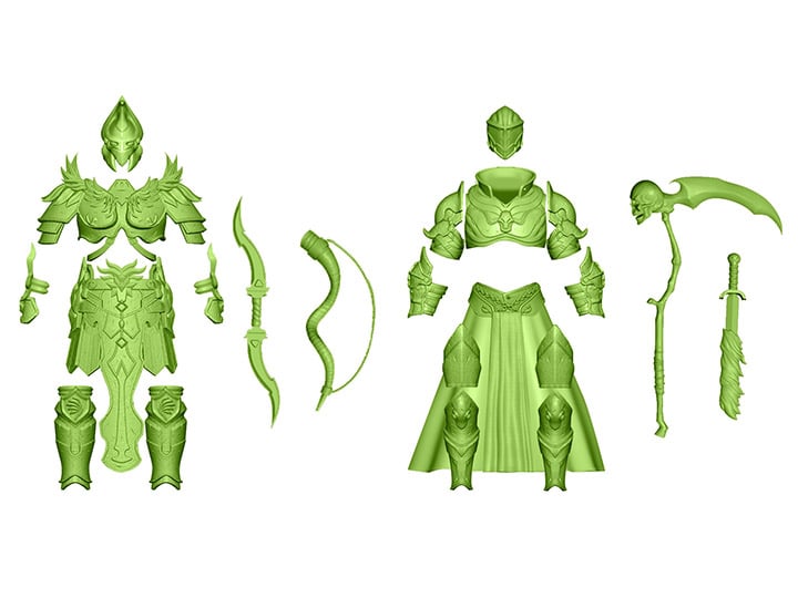 Almighty Legends 1/12 Scale Armor & Weapon Pack (Green) Gallery Image 1
