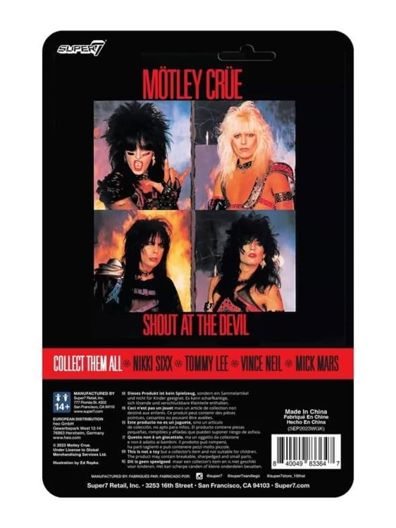 激レアSamick Nikki Sixxコピーモデル　Spectorコピーモデル Motley Crue ReAction Nikki Sixx (Shout at the Devil Ver.) Figure