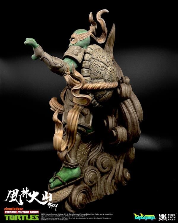蓮葉に蛙文　硯　455g 13cm 東K8-0226☆2Fタルカニ Teenage Mutant Ninja Turtles Fūrinkazan Michelangelo Limited