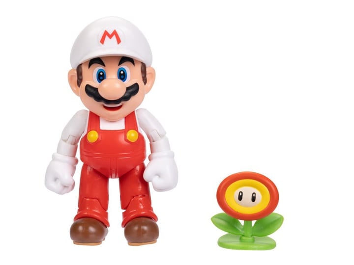 World of Nintendo Fire Mario with Fire Flower 4-Inch Scale Figure (Reissue) Gallery Image 1
