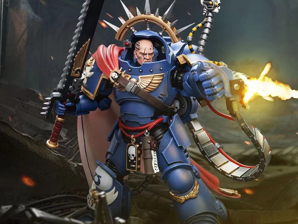 Warhammer 40k Ultramarines Captain in Gravis Armour 1/18 Scale Action Figure Gallery Image 1