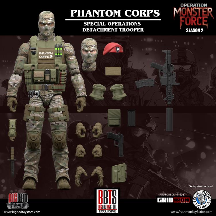 Operation: Monster Force Season Zero Phantom Corps Special Operations Detachment Trooper 1/12 Scale Action Figure Gallery Image 11