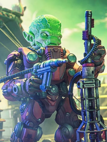 Cosmic Legions: OxKrewe: Book One, Thraxxon Thraxxon - Deluxe Orvar Action Figure Gallery Image 2
