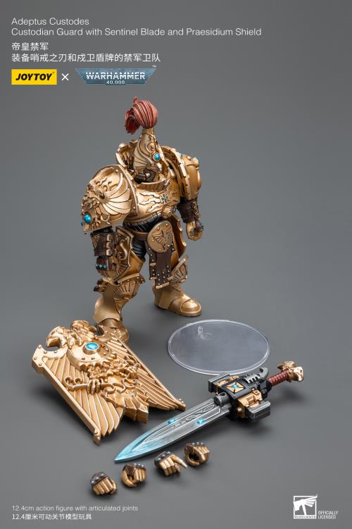 Warhammer 40K Adeptus Custodes Custodian Guard with Sentinel Blade and Praesidium Shield 1/18 Scale Action Figure Gallery Image 10