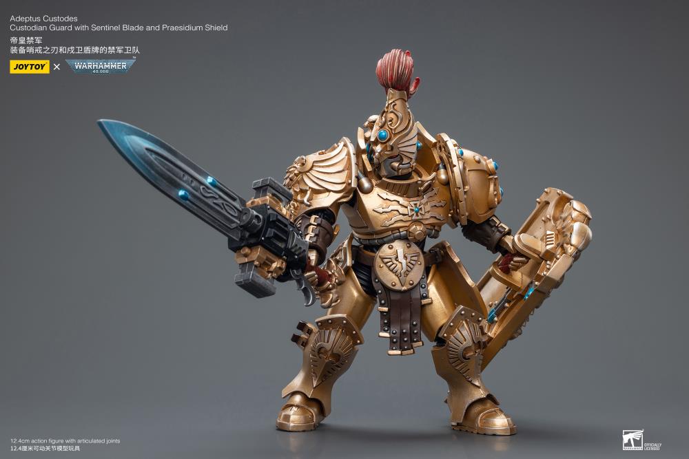 Warhammer 40K Adeptus Custodes Custodian Guard with Sentinel Blade and Praesidium Shield 1/18 Scale Action Figure Gallery Image 7