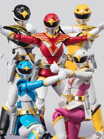 POWER RANGERS CHOJIN Sentai Jetman Chara Egg Figurine 5p Set BANDAI