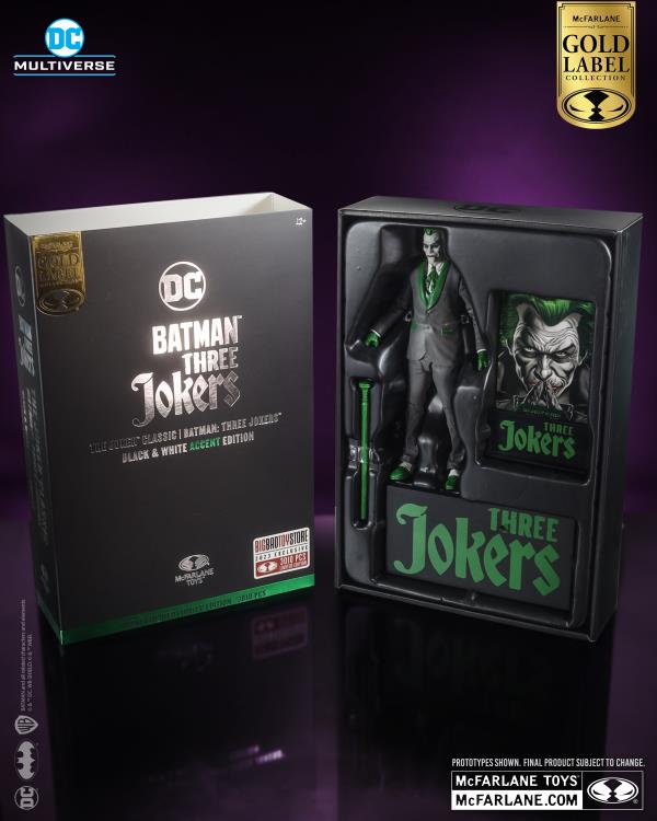 Batman: Three Jokers DC Multiverse The Joker (The Criminal) BBTS Exclusive Limited Black & White Accent Edition Action Figure Gallery Image 16