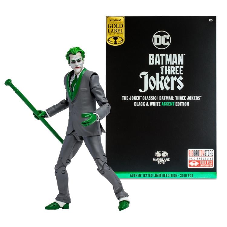 Batman: Three Jokers DC Multiverse The Joker (The Criminal) BBTS Exclusive Limited Black & White Accent Edition Action Figure Gallery Image 14