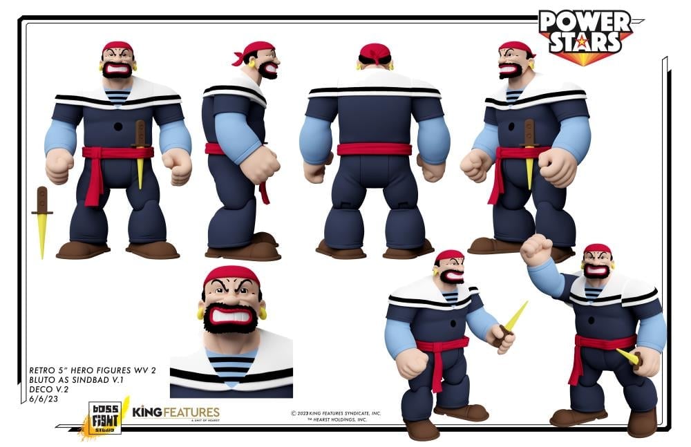 Popeye Power Stars Bluto as Sindbad Retro 5" Figure Gallery Image 5