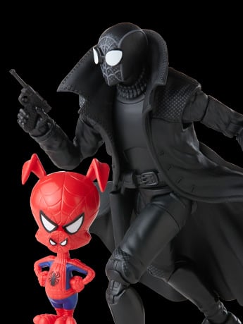 Spider-Man: Into the Spider-Verse Marvel Legends Spider-Man Noir and Spider-Ham Exclusive Action Figure Two-Pack Gallery Image 2