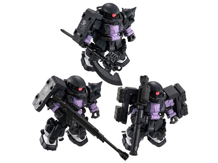 Mobile Suit Gundam: The Origin Mobility Joint Gundam Black Tri-Stars Zaku II High Mobility Type Set of 3 Figures Gallery Image 1