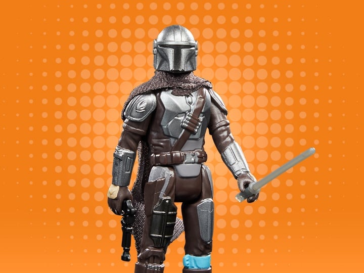 Hasbro Star Wars Retro Collection – Action Figure Mandaloriano 9,5 Cm Da The Book Of Boba Fett, 5 Punti Di Snodo, Con Blaster E Darksaber - 2