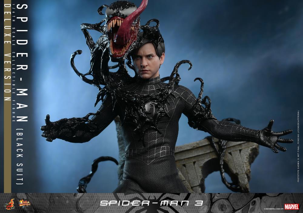 Spider-Man 3 MMS728 Spider-Man (Black Suit) Deluxe 1/6th Scale Collectible Figure Gallery Image 7