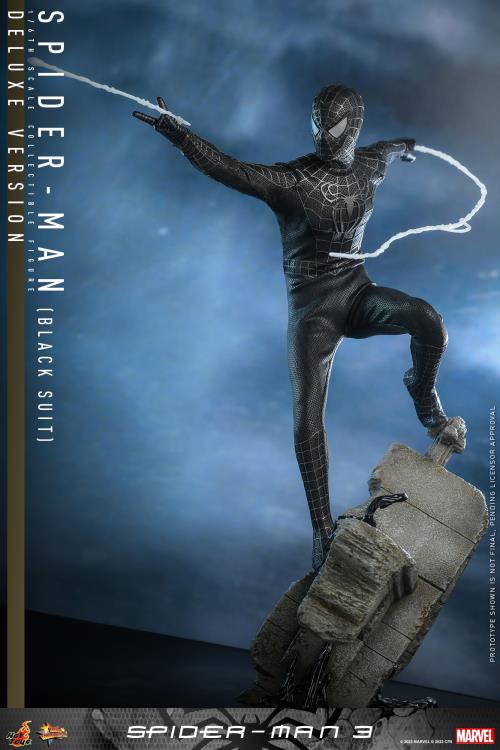 Spider-Man 3 MMS728 Spider-Man (Black Suit) Deluxe 1/6th Scale Collectible Figure Gallery Image 4