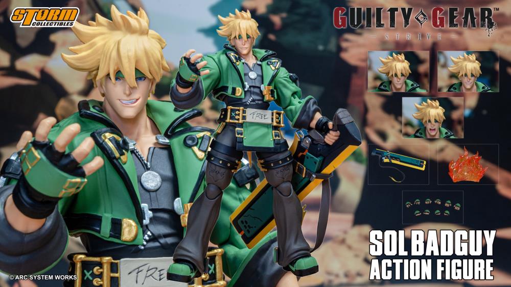 Guilty Gear -Strive- Sol Badguy (Green Ver.) 1/12 Scale Exclusive Action Figure Gallery Image 3