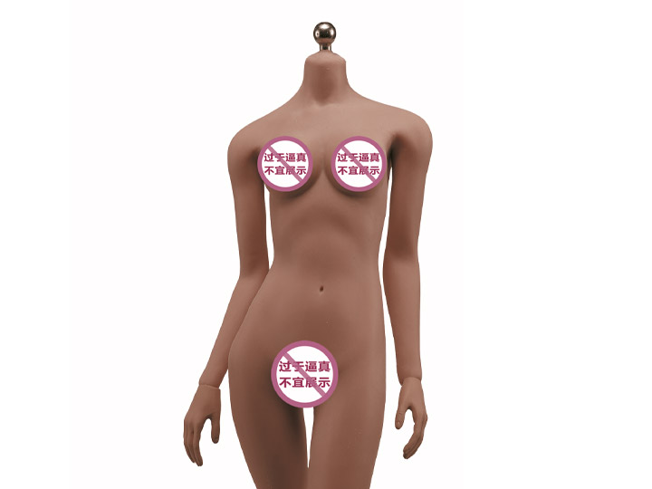 Super-Flexible Female Seamless 1/6 Scale Dark Brown Skin Medium Bust Body (S01B/Attached Feet) Gallery Image 1