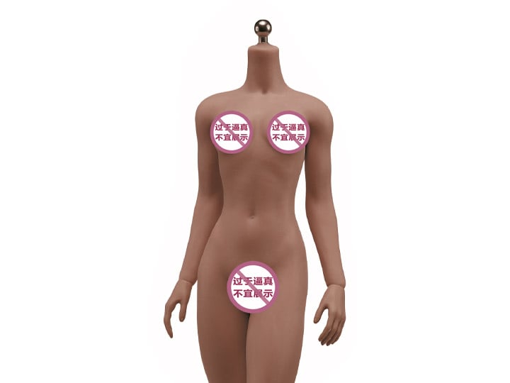 Super-Flexible Female Seamless 1/6 Scale Dark Brown Skin Small Bust Body (S16B/Detachable Feet) Gallery Image 1