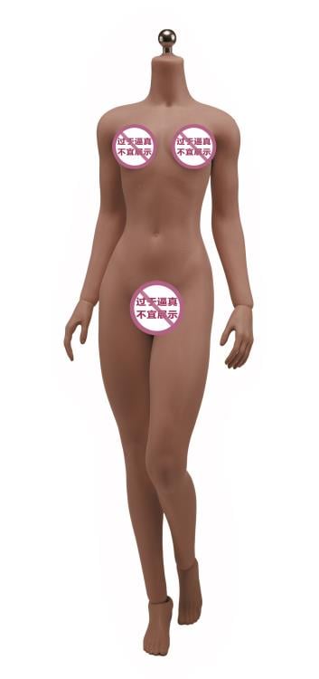 Super-Flexible Female Seamless 1/6 Scale Dark Brown Skin Small Bust Body (S16B/Detachable Feet) Gallery Image 3