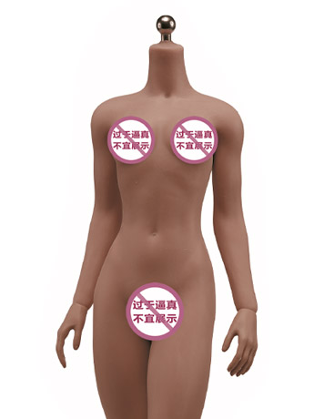 Super-Flexible Female Seamless 1/6 Scale Dark Brown Skin Small Bust Body (S16B/Detachable Feet) Gallery Image 2