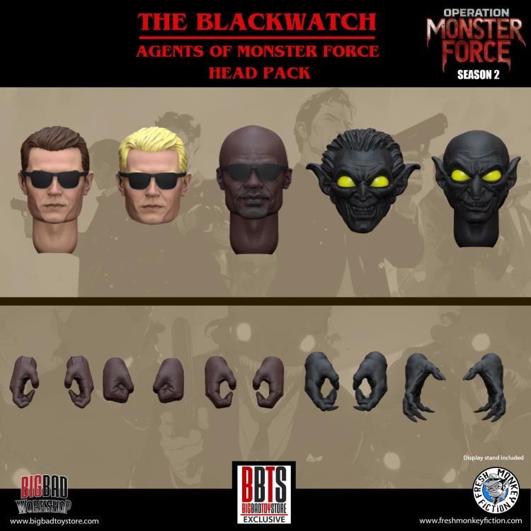 Operation: Monster Force Season 02 Blackwatch Agent Head Pack 1/12 Scale Accessories Gallery Image 3