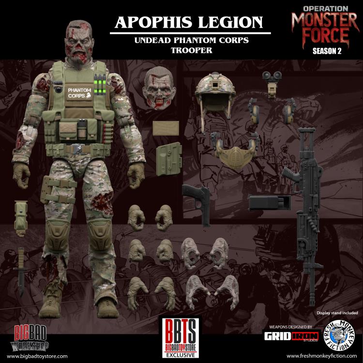 Operation: Monster Force Season Zero Apophis Legion Undead Phantom Corps Trooper 1/12 Scale Action Figure Gallery Image 11