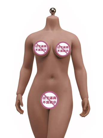 Super-Flexible Female Seamless 1/6 Scale Dark Brown Skin Medium Bust Body (S28B/Detachable Feet) Gallery Image 2