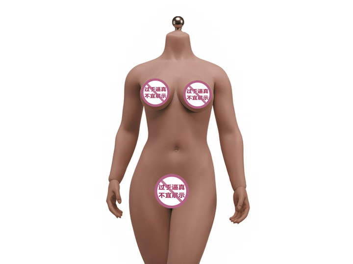 Super-Flexible Female Seamless 1/6 Scale Dark Brown Skin Medium Bust Body (S28B/Detachable Feet) Gallery Image 1