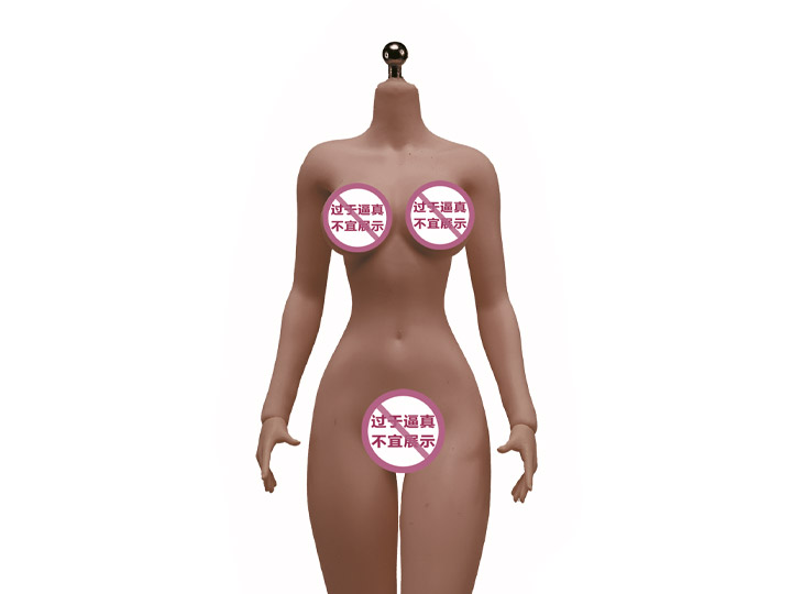 Super-Flexible Female Seamless 1/6 Scale Dark Brown Skin Large Bust Body (S36C/Detachable Feet) Gallery Image 1