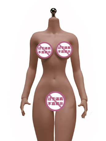 Super-Flexible Female Seamless 1/6 Scale Dark Brown Skin Large Bust Body (S36C/Detachable Feet) Gallery Image 2