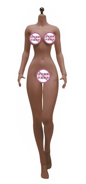 Super-Flexible Female Seamless 1/6 Scale Dark Brown Skin Large Bust Body (S36C/Detachable Feet) Gallery Image 3