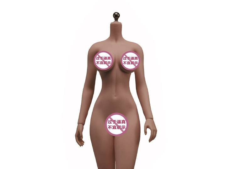 Super-Flexible Female Seamless 1/6 Scale Dark Brown Skin Large Bust Body (S41C/Detachable Feet) Gallery Image 1