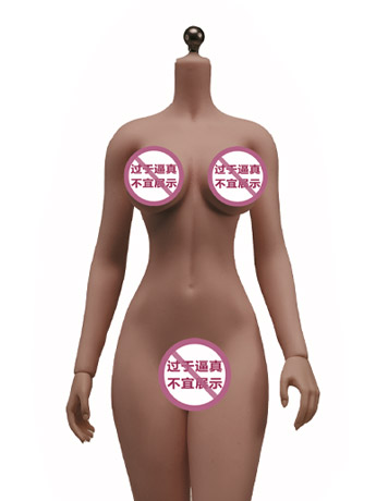 Super-Flexible Female Seamless 1/6 Scale Dark Brown Skin Large Bust Body (S41C/Detachable Feet) Gallery Image 2
