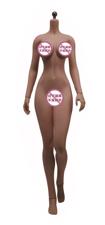 Super-Flexible Female Seamless 1/6 Scale Dark Brown Skin Large Bust Body (S41C/Detachable Feet) Gallery Image 3