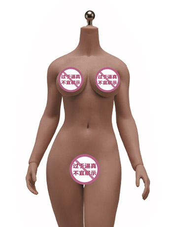 Super-Flexible Female Seamless 1/6 Scale Dark Brown Skin Large Bust Body (S42B/Attached Feet) Gallery Image 2