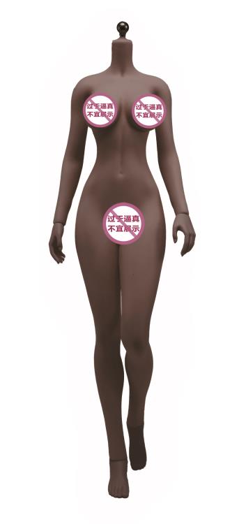Super-Flexible Female Seamless 1/6 Scale Black Skin Large Bust Body (S41D/Detachable Feet) Gallery Image 3