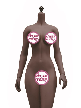 Super-Flexible Female Seamless 1/6 Scale Black Skin Large Bust Body (S41D/Detachable Feet) Gallery Image 2