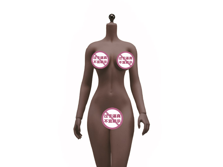 Super-Flexible Female Seamless 1/6 Scale Black Skin Large Bust Body (S41D/Detachable Feet) Gallery Image 1