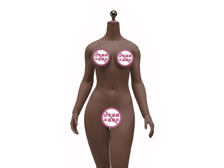 Super-Flexible Female Seamless 1/6 Scale Black Skin Large Bust Body (S43B/Attached Feet) Gallery Image 1