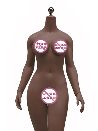 Super-Flexible Female Seamless 1/6 Scale Black Skin Large Bust Body (S43B/Attached Feet) Gallery Image 2