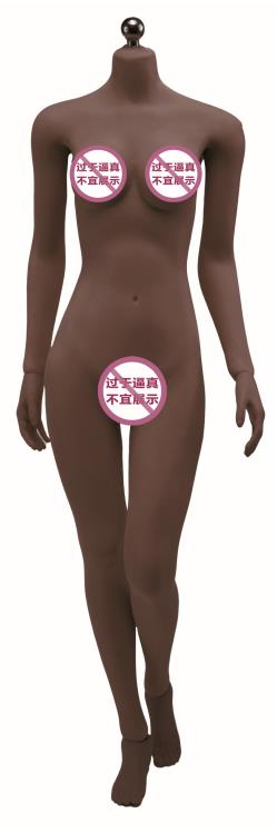 Super-Flexible Female Seamless 1/6 Scale Black Skin Medium Bust Body (S19C/Detachable Feet) Gallery Image 3