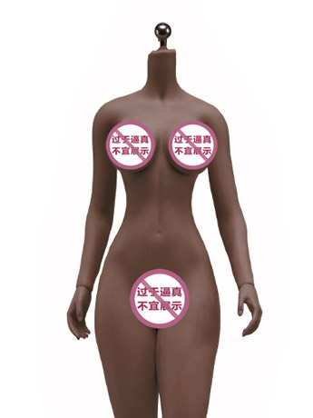 Super-Flexible Female Seamless 1/6 Scale Black Skin Large Bust Body (S50D/Attached Feet) Gallery Image 2