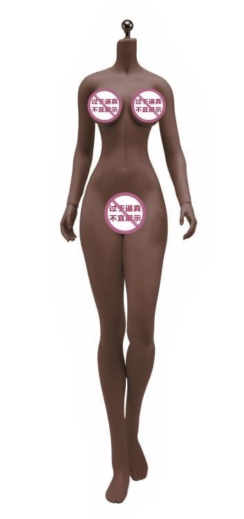 Super-Flexible Female Seamless 1/6 Scale Black Skin Large Bust Body (S50D/Attached Feet) Gallery Image 3