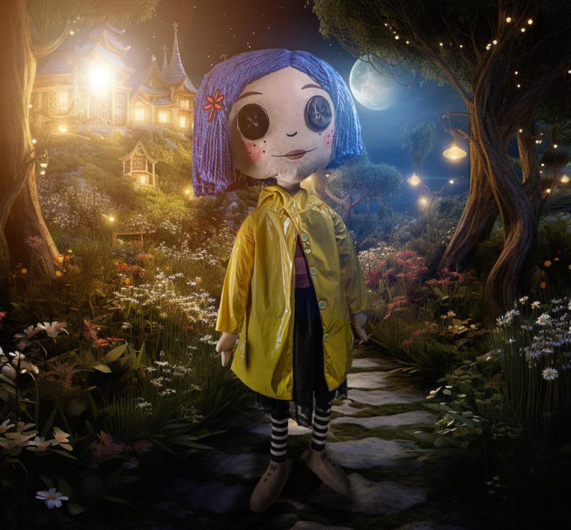Coraline with Button Eyes Life-Sized Plush Gallery Image 17