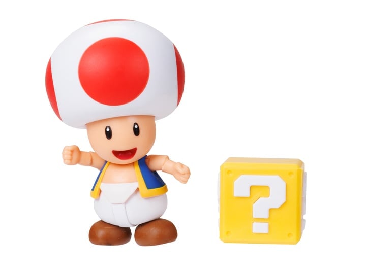 World of Nintendo Toad with Question Block 4-Inch Scale Figure Gallery Image 1