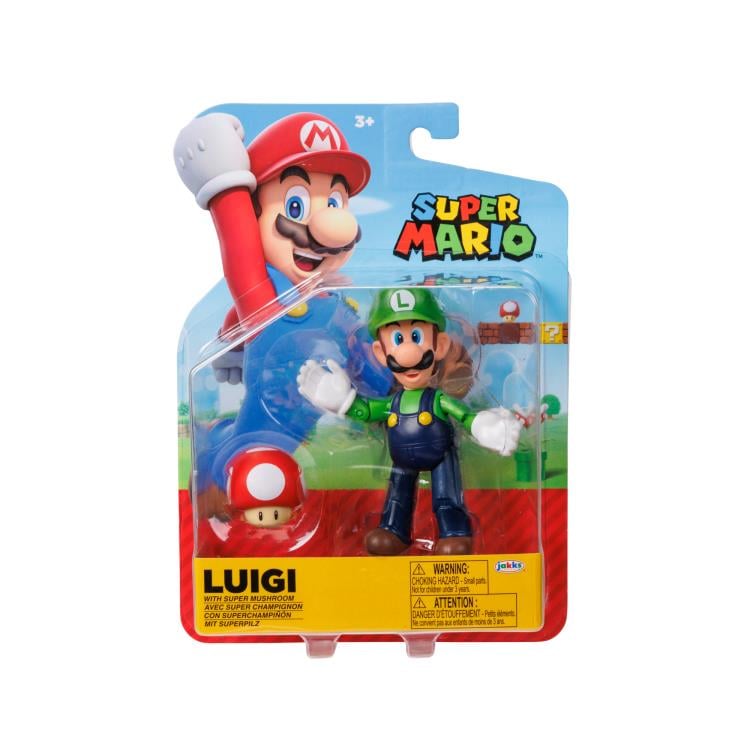 World of Nintendo Luigi with Mushroom (Open Hand) 4-Inch Scale Figure Gallery Image 3