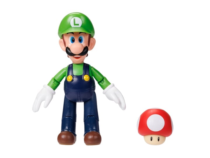 World of Nintendo Luigi with Mushroom (Open Hand) 4-Inch Scale Figure Gallery Image 1