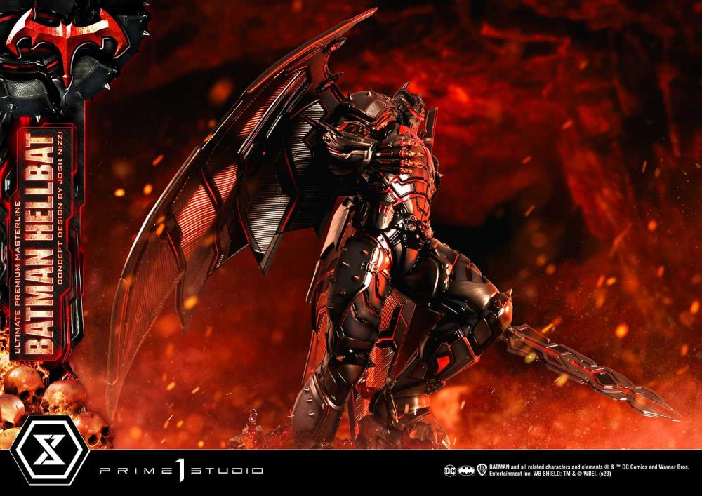 DC Comics Ultimate Premium Masterline Batman (Hellbat Ver.) Deluxe 1/4 Scale Limited Edition Statue (With Bonus) Gallery Image 36