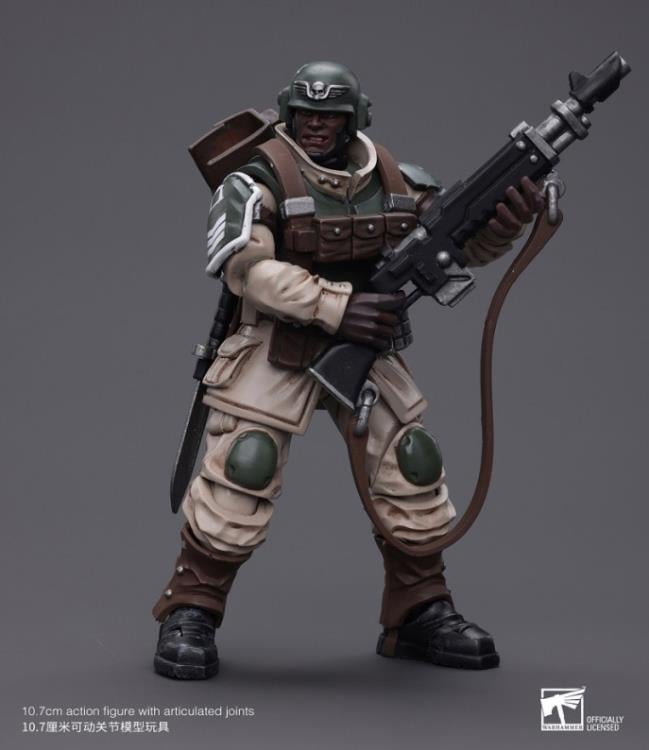 Warhammer 40k Astra Militarum Cadian Command Squad Veteran with Regimental Standard 1/18 Scale Action Figure Gallery Image 3