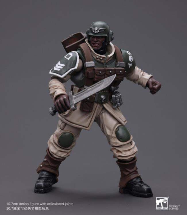 Warhammer 40k Astra Militarum Cadian Command Squad Veteran with Regimental Standard 1/18 Scale Action Figure Gallery Image 4